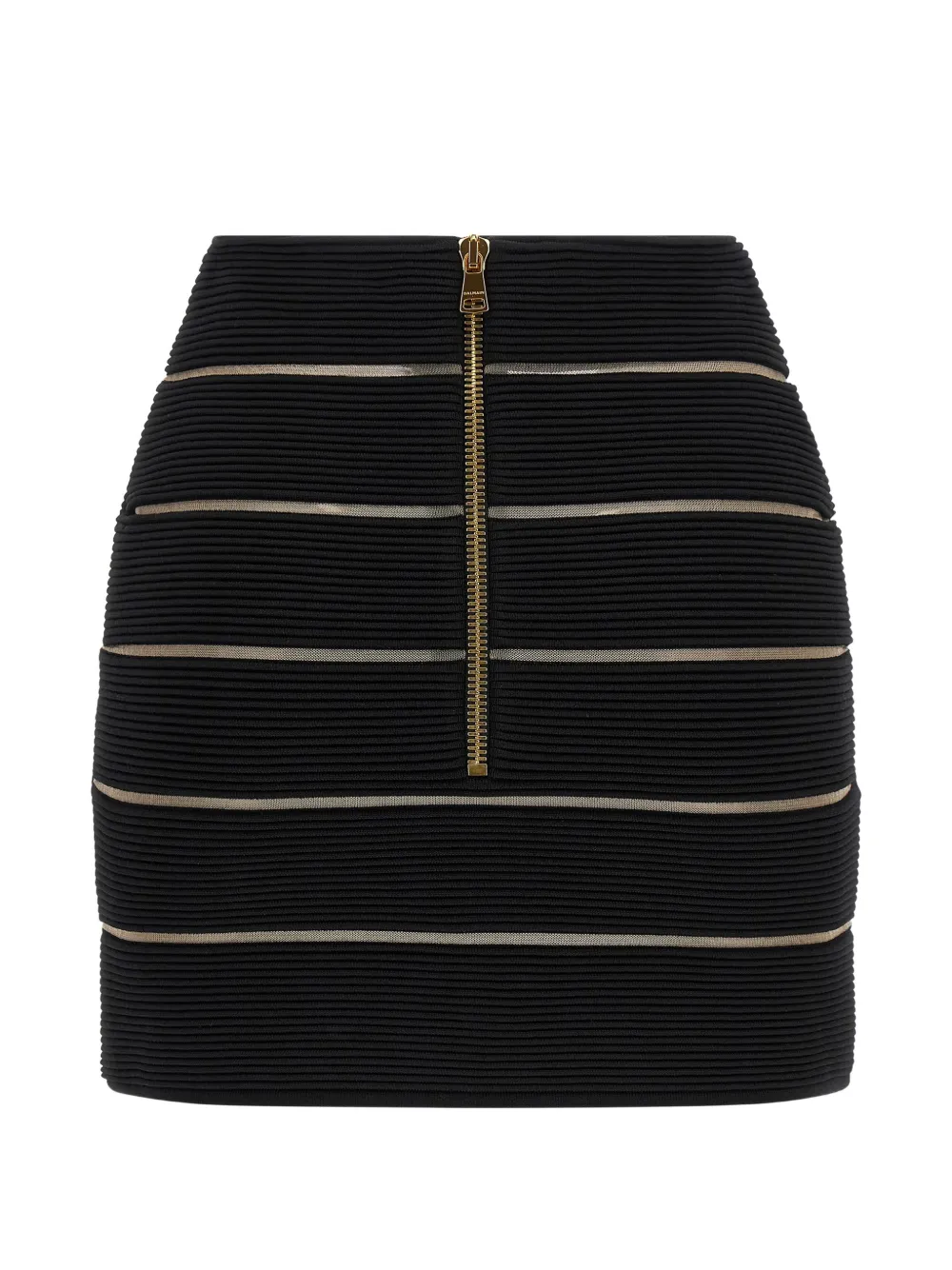Balmain Mini-rok met V-taille en ritssluiting Zwart