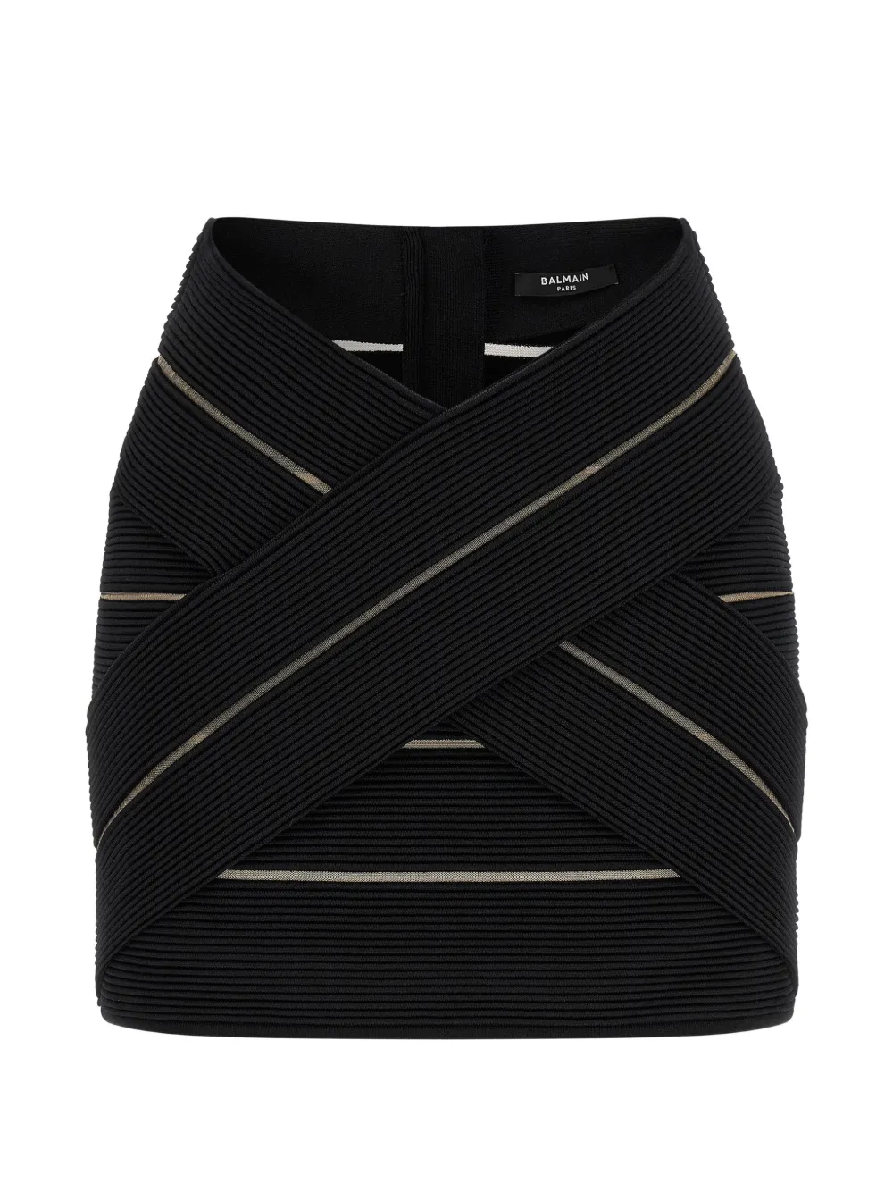 Balmain V-waist zip-fastening mini skirt - Black