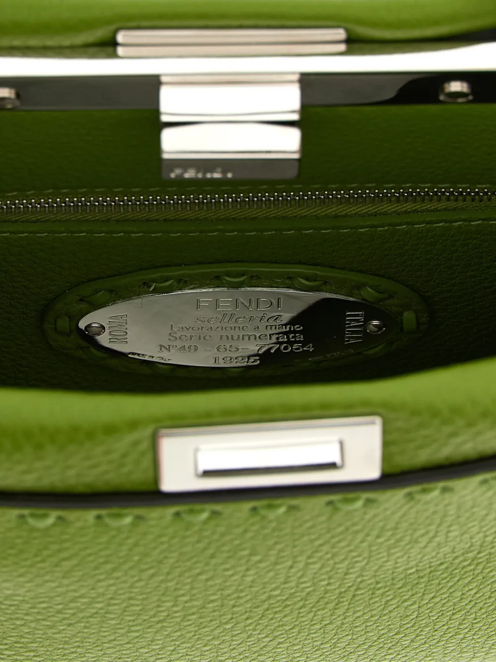FENDI Peekaboo kleine gestikte shopper Groen