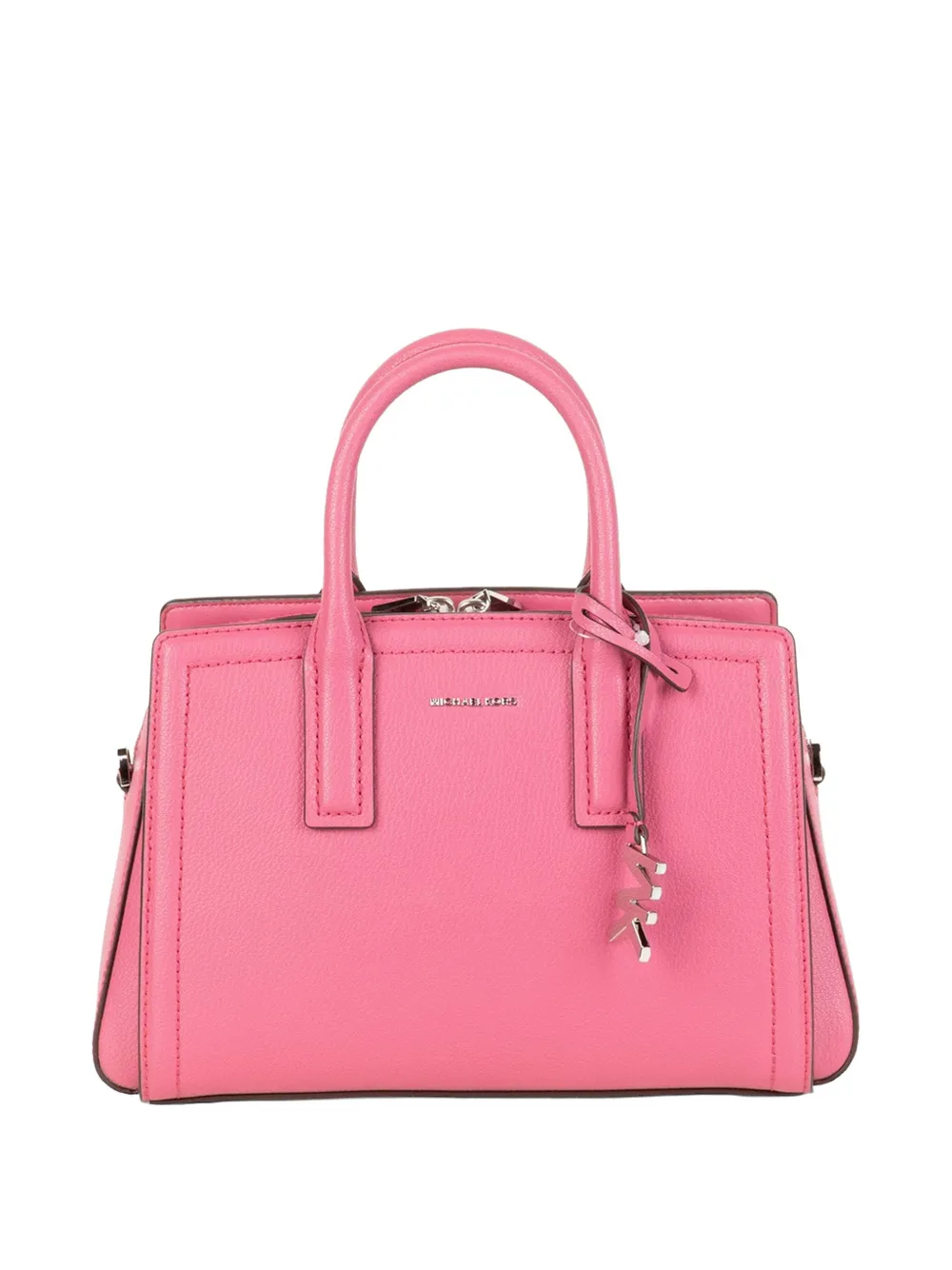 Michael Kors logo-plaque pebbled-leather shoulder bag - Rosa
