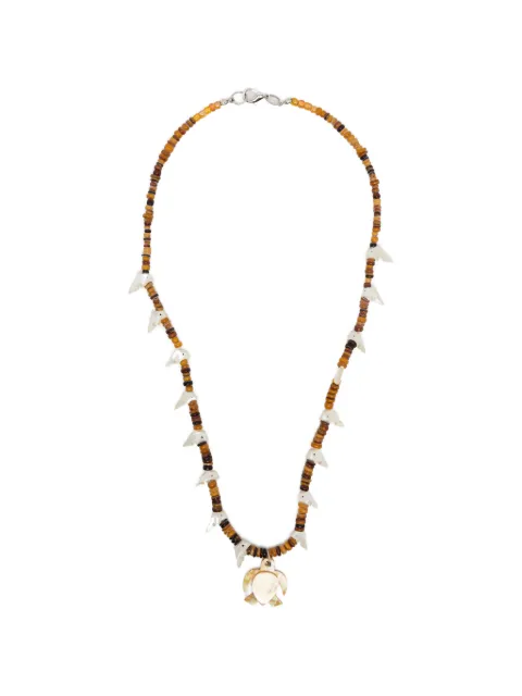 BLAKLACE turtle charm beaded necklace