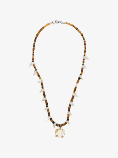 BLAKLACE turtle charm beaded necklace