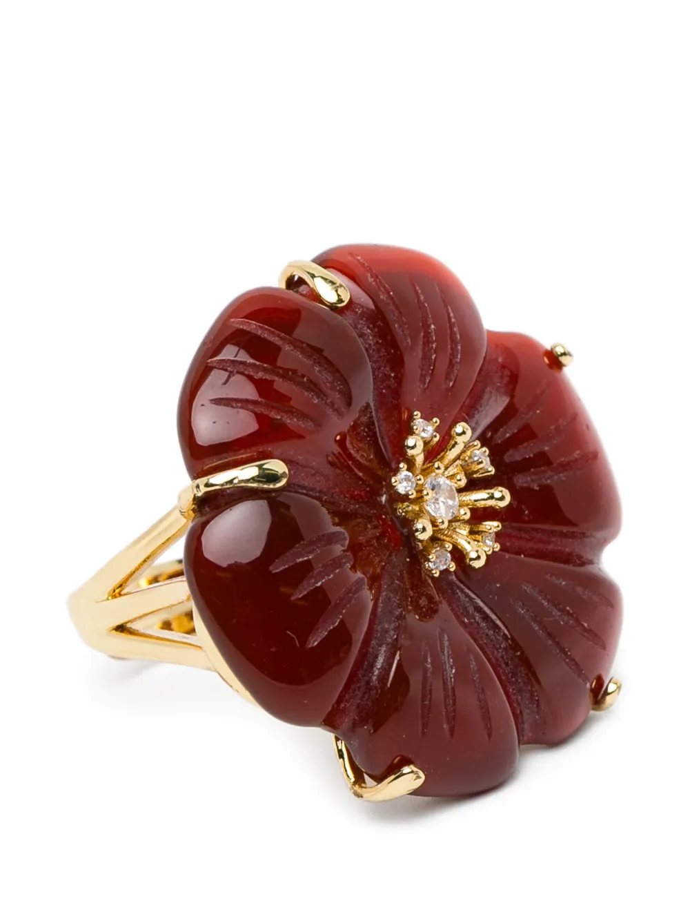 BLAKLACE flower stone ring - Oro