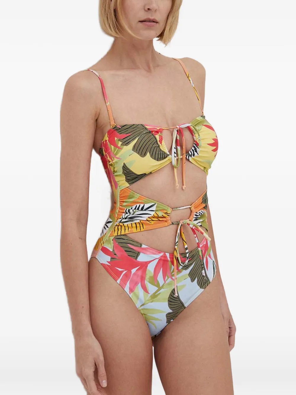 Desigual maillot de bain à imprimé tropical - Jaune Desigual maillot de bain à imprimé tropical - Jaune