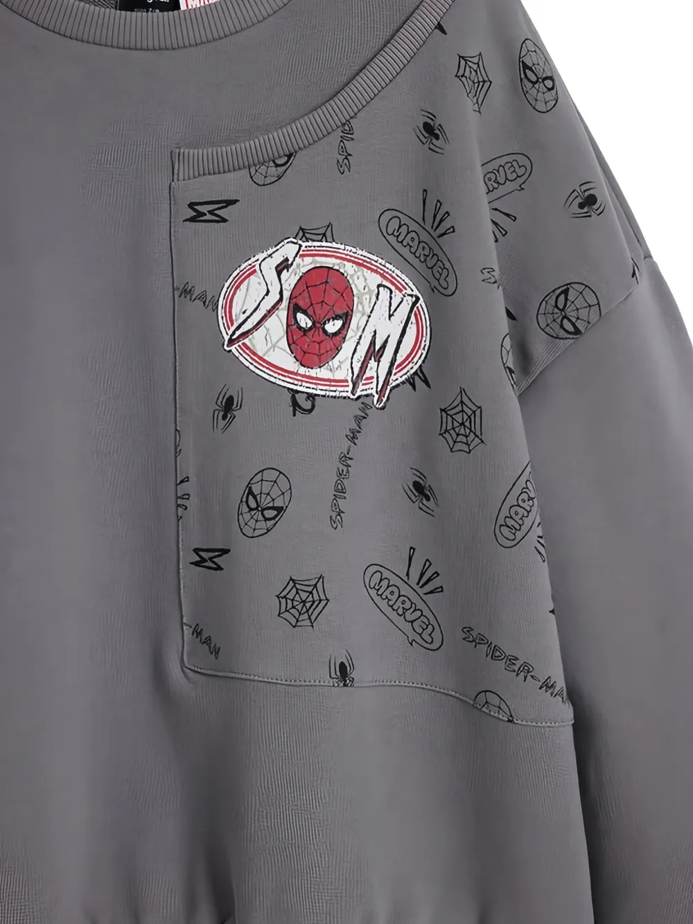 Desigual Sweater met grafische spiderman-print Grijs
