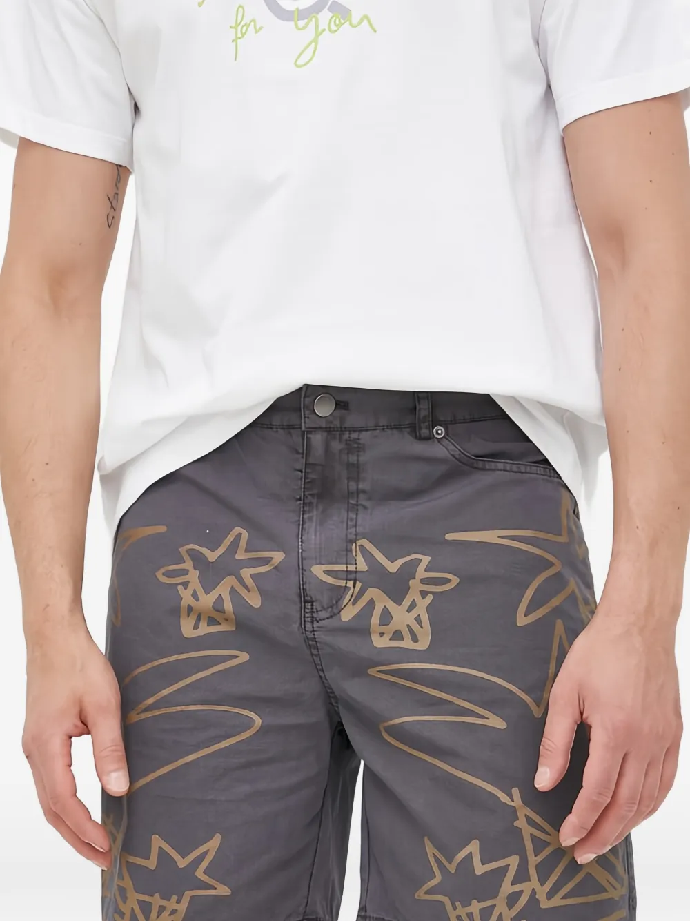 Desigual Shorts met grafische print Grijs