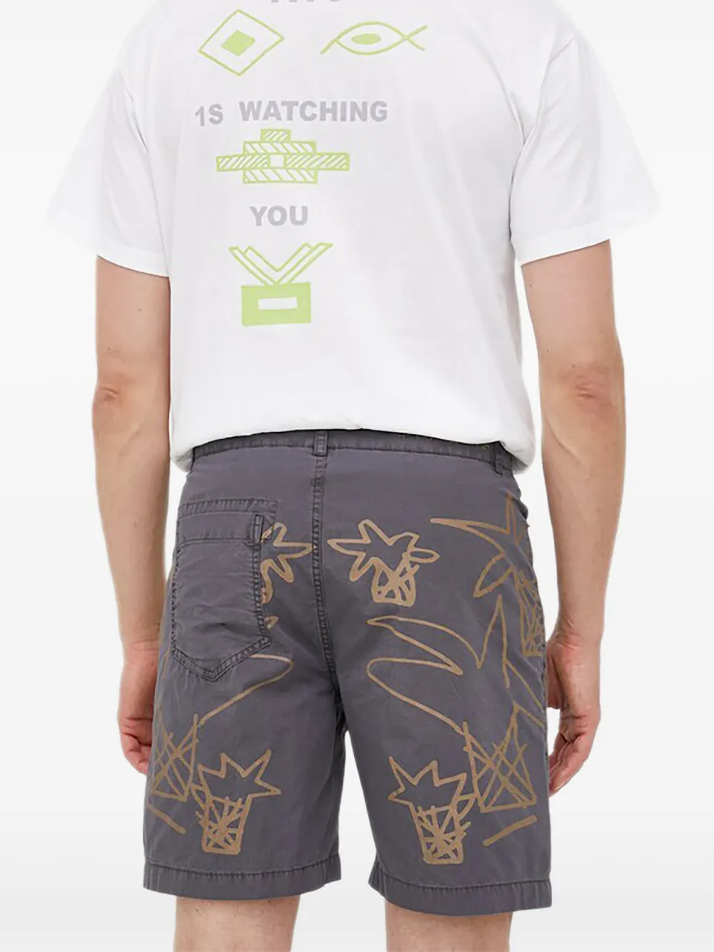 Desigual Shorts met grafische print Grijs