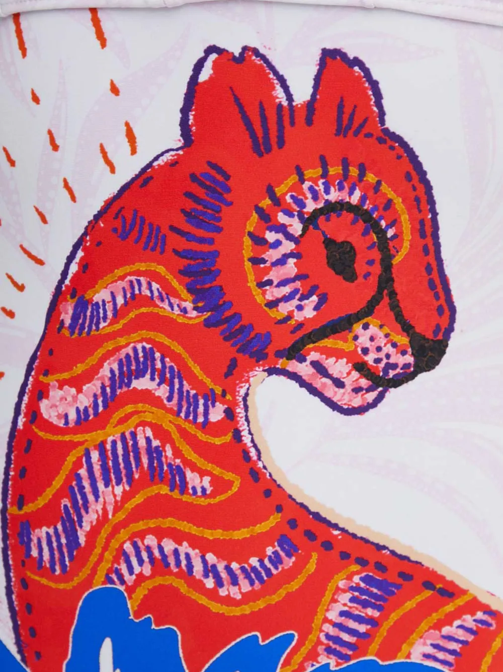 Desigual Strappy Cat badpak met V-hals en grafische print Wit