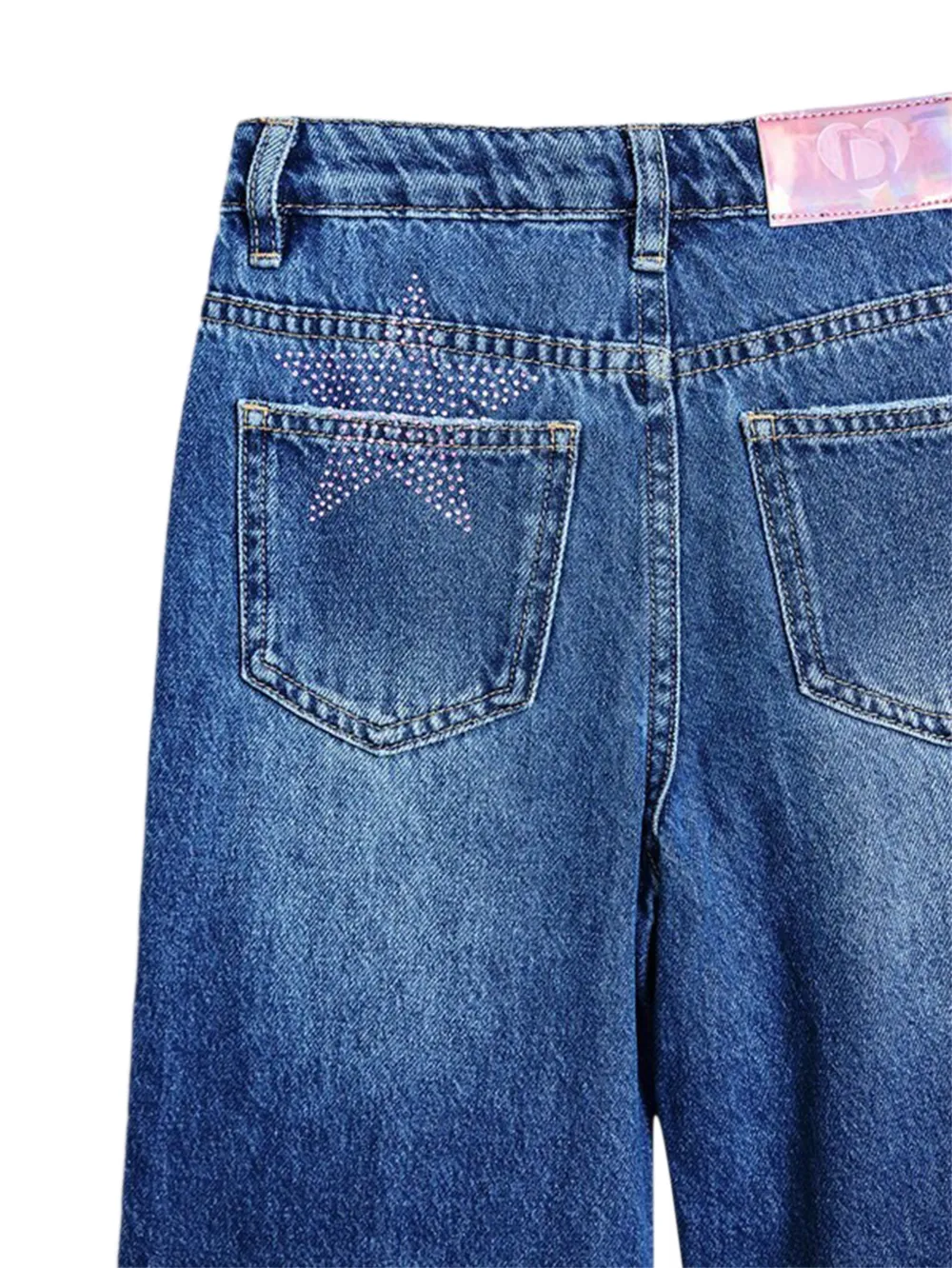 Desigual Jeans met sterdetail Blauw