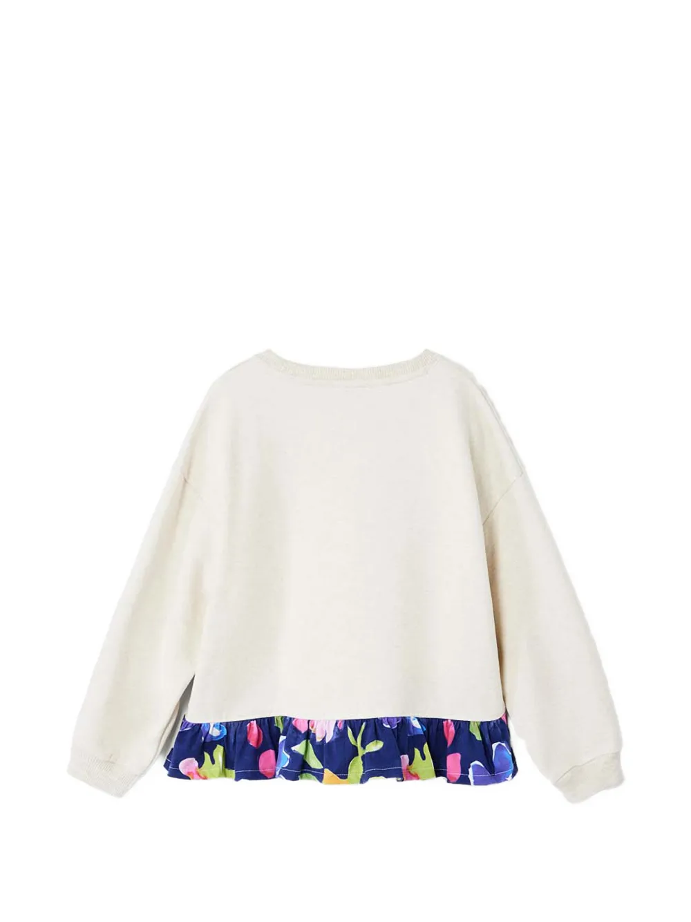 Desigual ruffled floral-print sweatshirt Beige