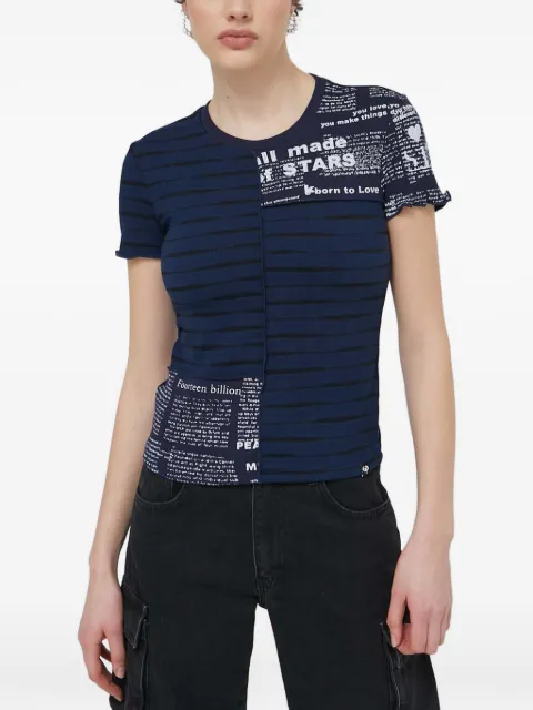 Desigual Low printed striped T-shirt
