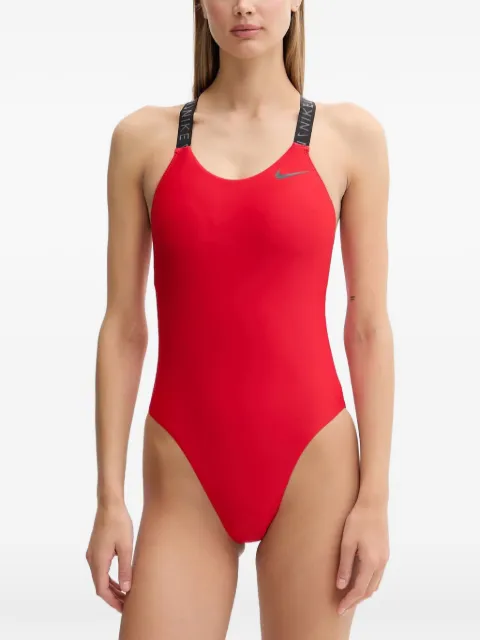 Nike logo-print racerback swimsuit