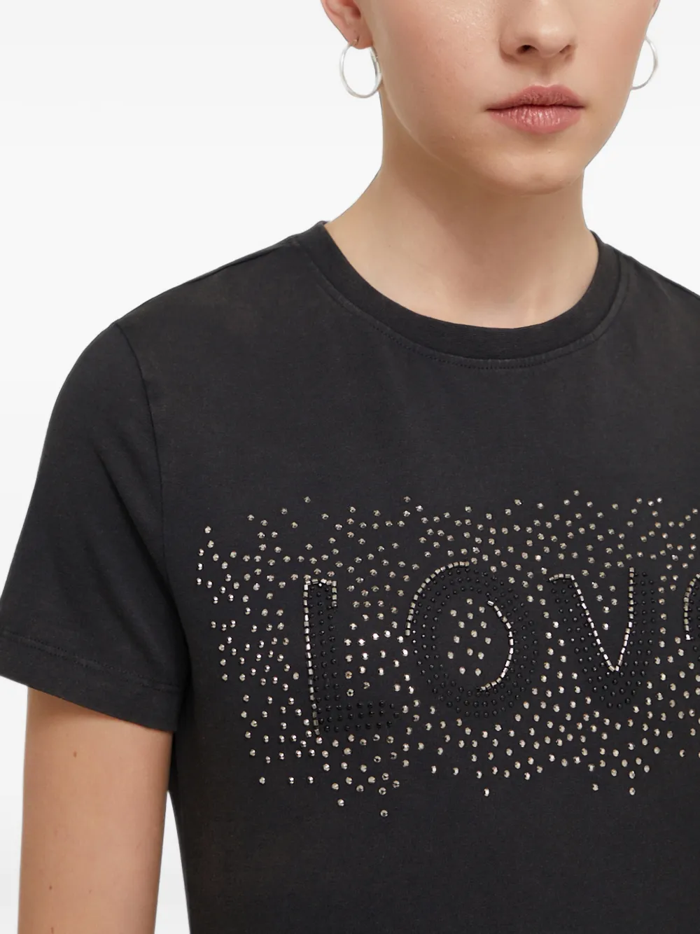 Desigual Verfraaid T-shirt Zwart