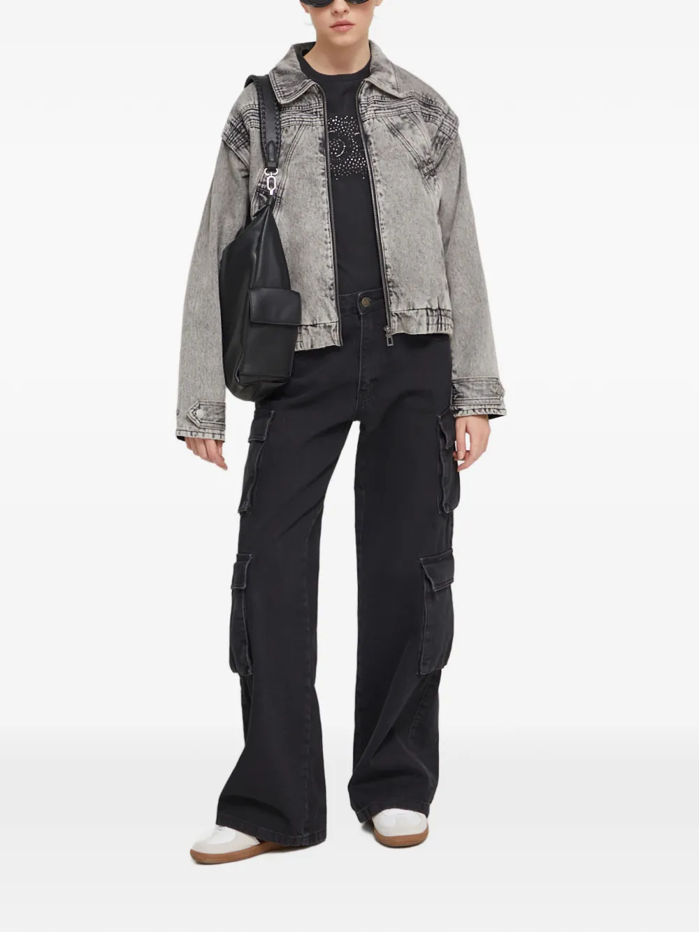 Desigual Verfraaid T-shirt Zwart