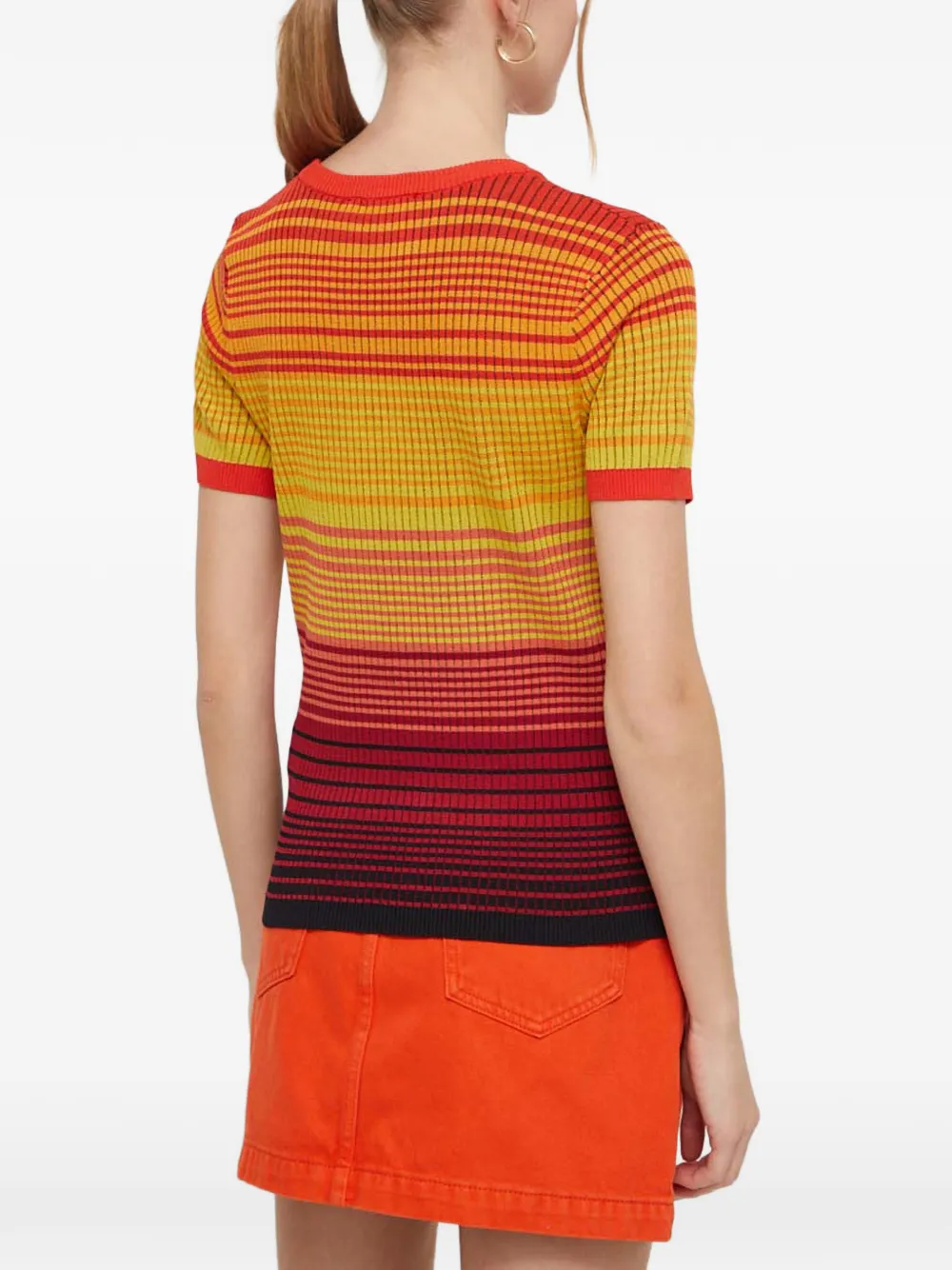 Desigual Palm Tree knitted T-shirt Oranje