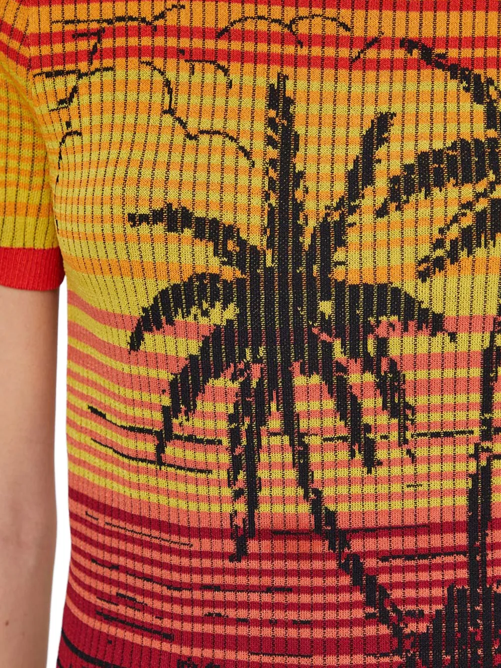 Desigual Palm Tree knitted T-shirt Oranje