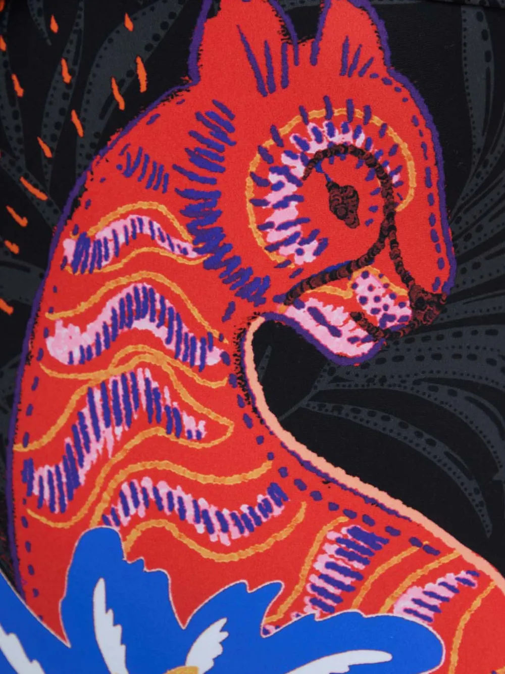 Desigual Strappy Cat badpak met V-hals en grafische print Zwart