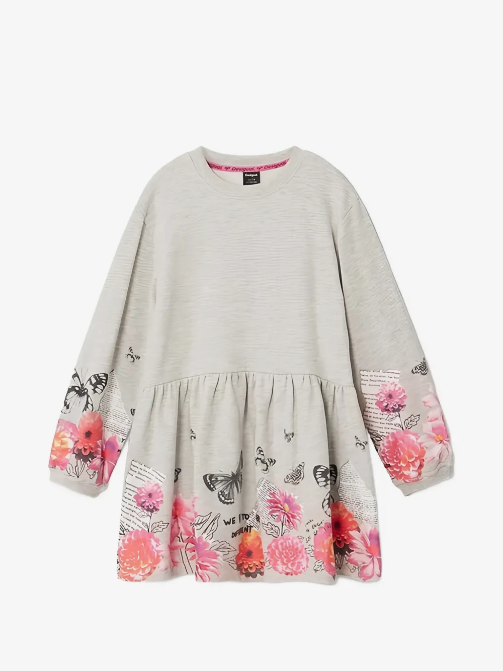 Desigual floral-print long-sleeve dress | Grey | Image 1