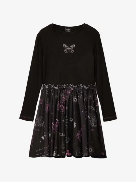 Desigual robe volantée à imprimé graphique