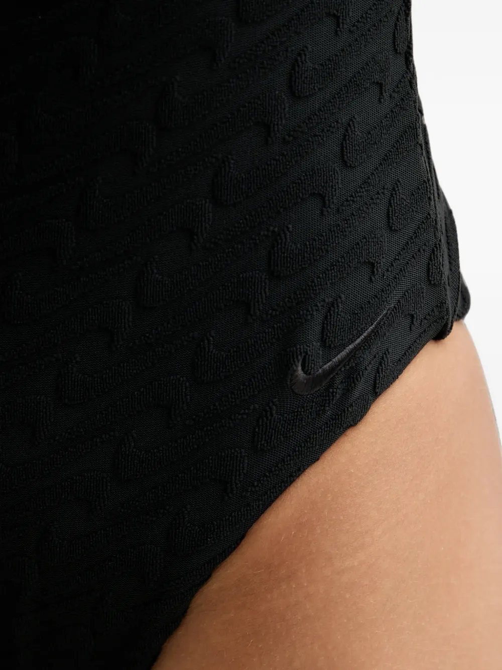 Nike Swoosh-jacquard swimsuit Zwart