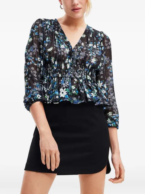 Desigual Floral Plumetis blouse