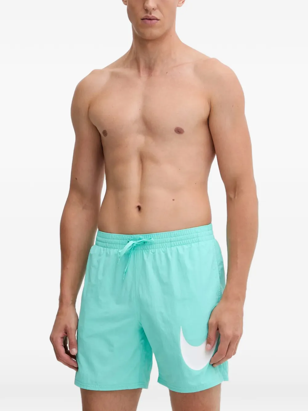 Nike Swoosh-print swim shorts Groen