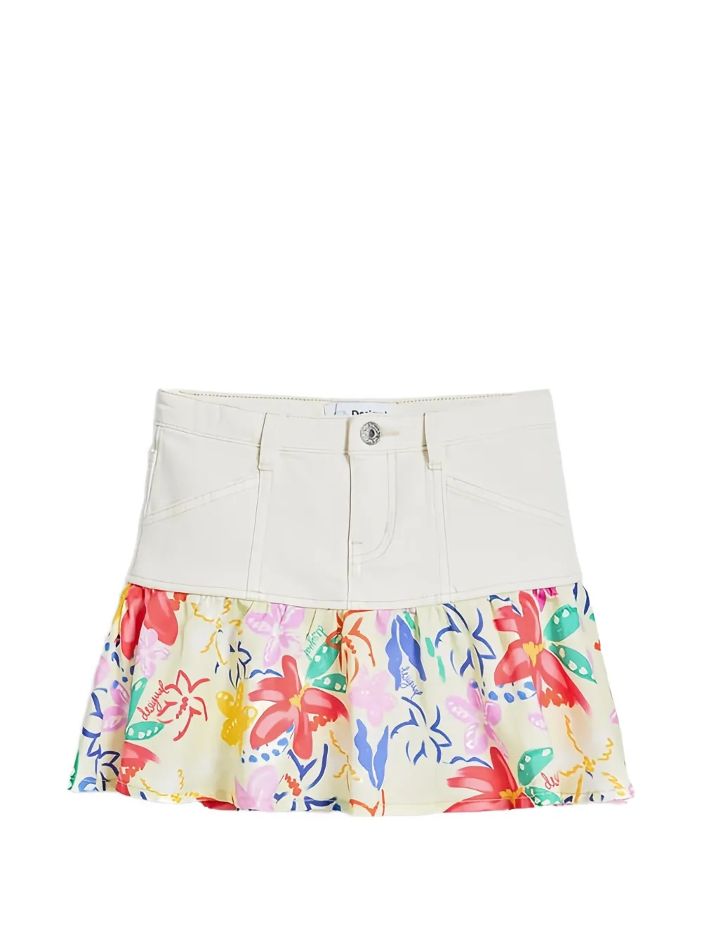 Desigual floral-print mini skirt - Toni neutri