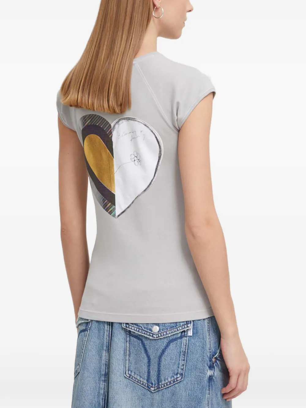 Desigual T-shirt met grafische print Grijs