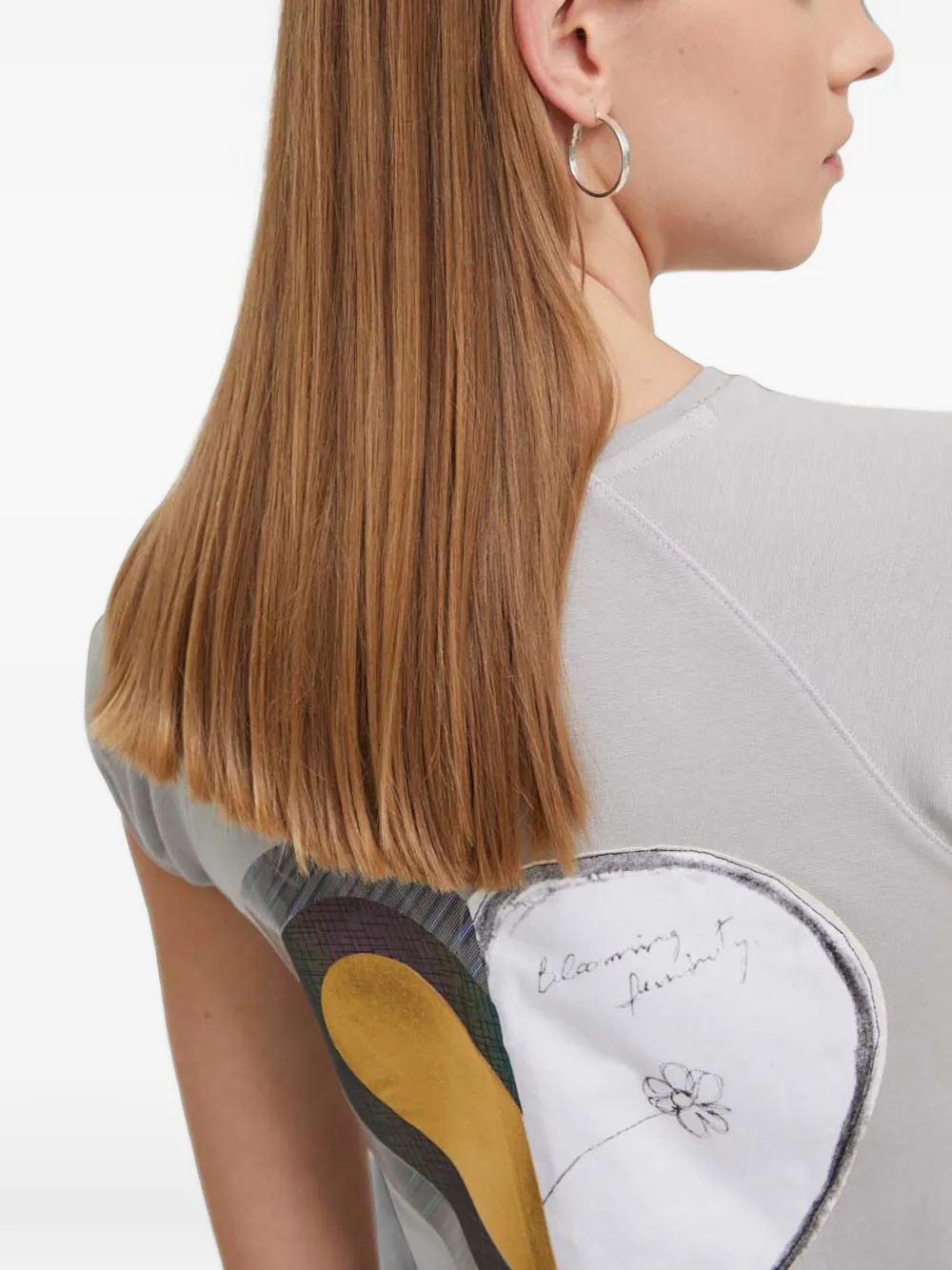 Desigual T-shirt met grafische print Grijs