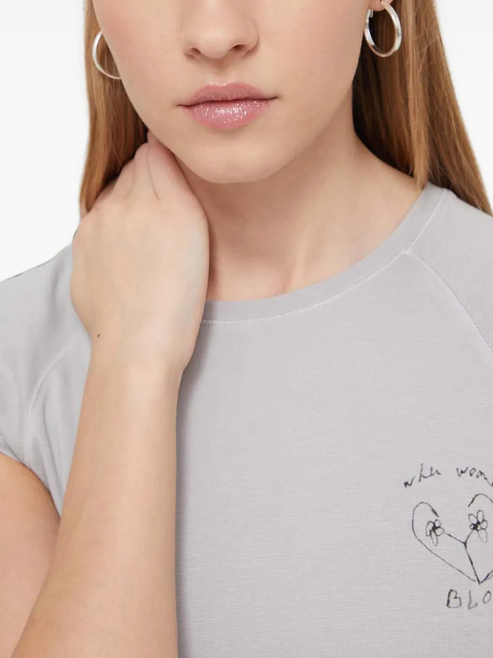 Desigual T-shirt met grafische print Grijs