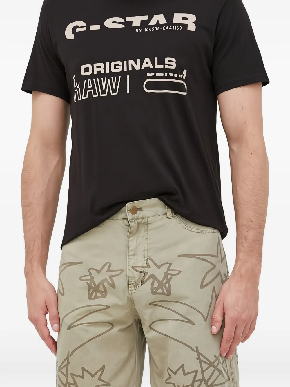 Desigual Shorts met grafische print Groen