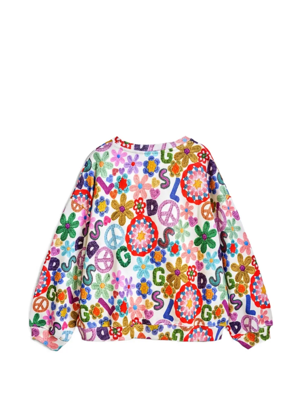 Desigual Sweater met geborduurde bloemen - Wit