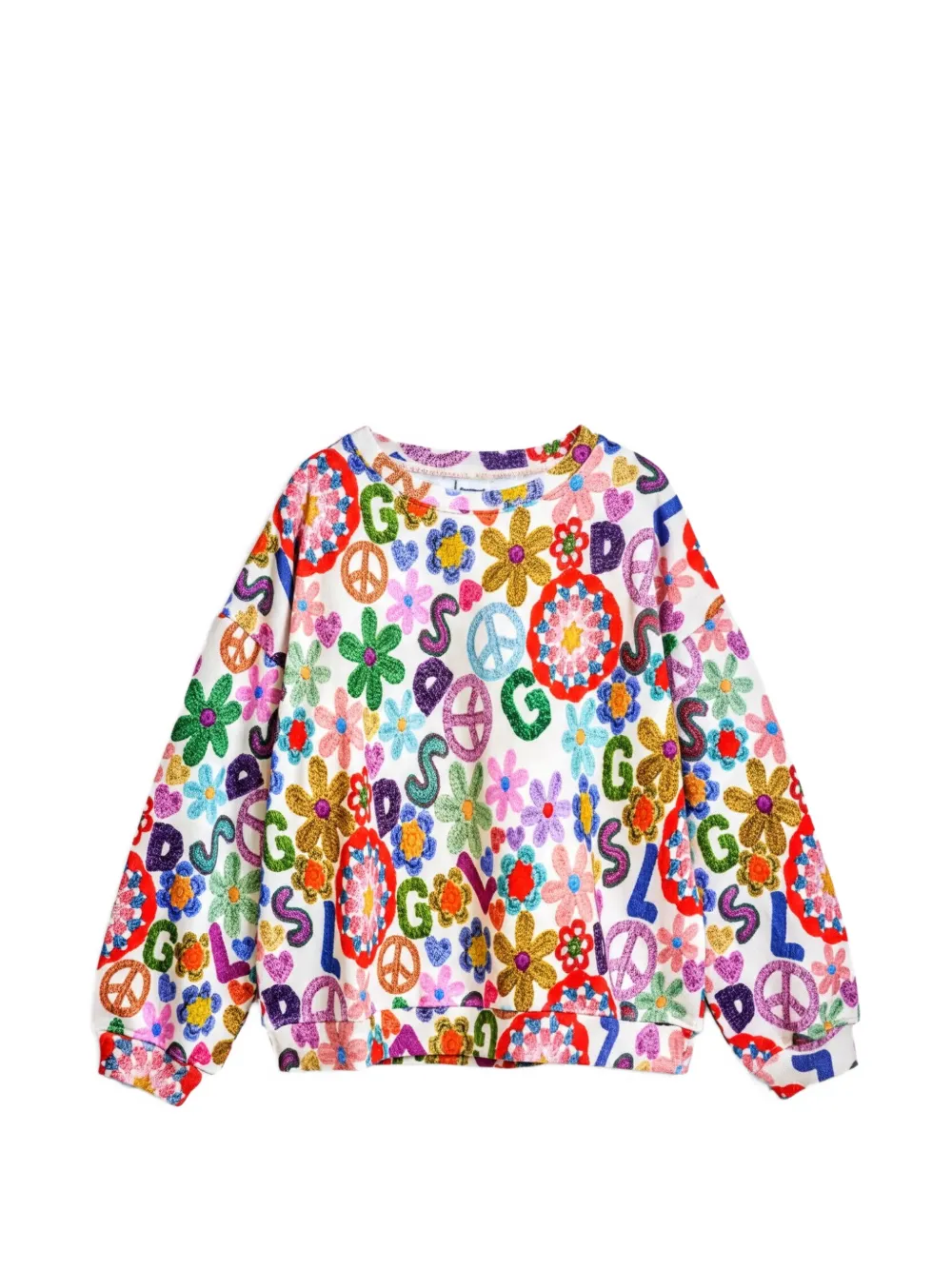 Desigual Felpa con ricamo floreale - Bianco
