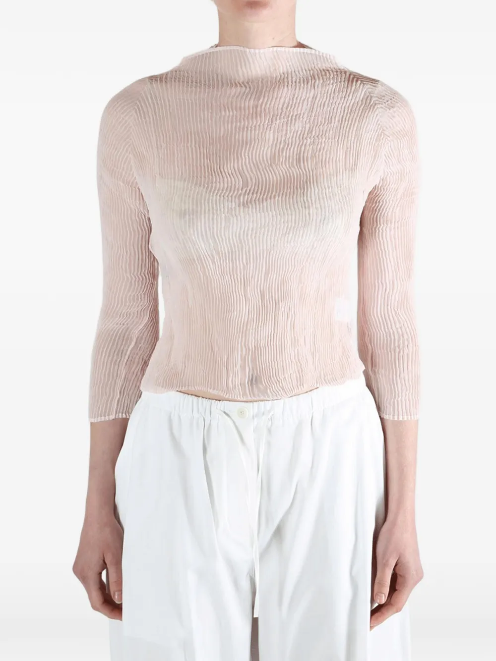 Issey Miyake high-neck top - Rosa