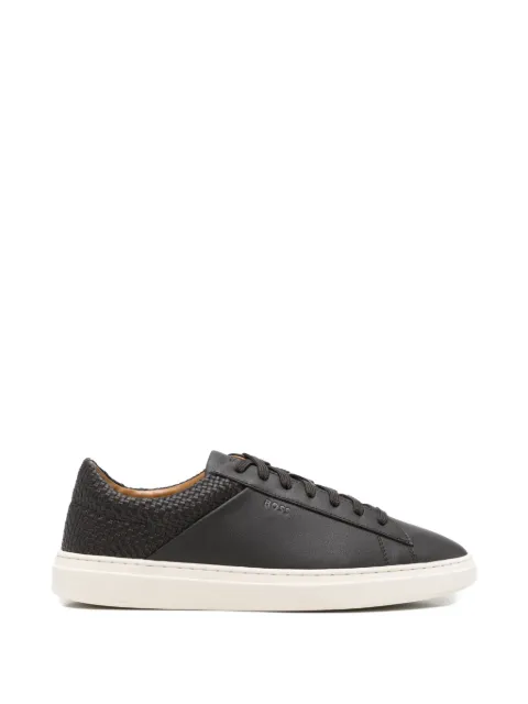 BOSS woven-panel lace-up sneakers