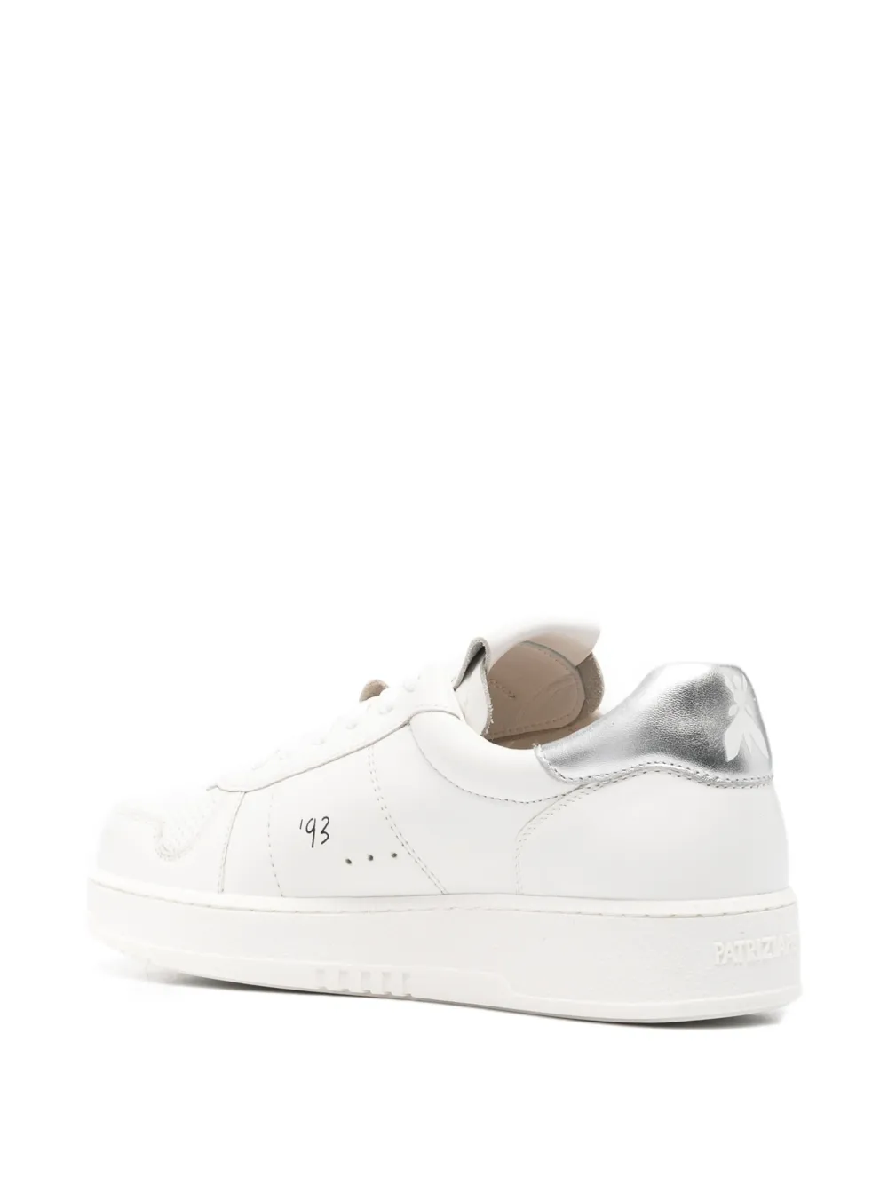 Patrizia Pepe leather perforated sneakers Wit