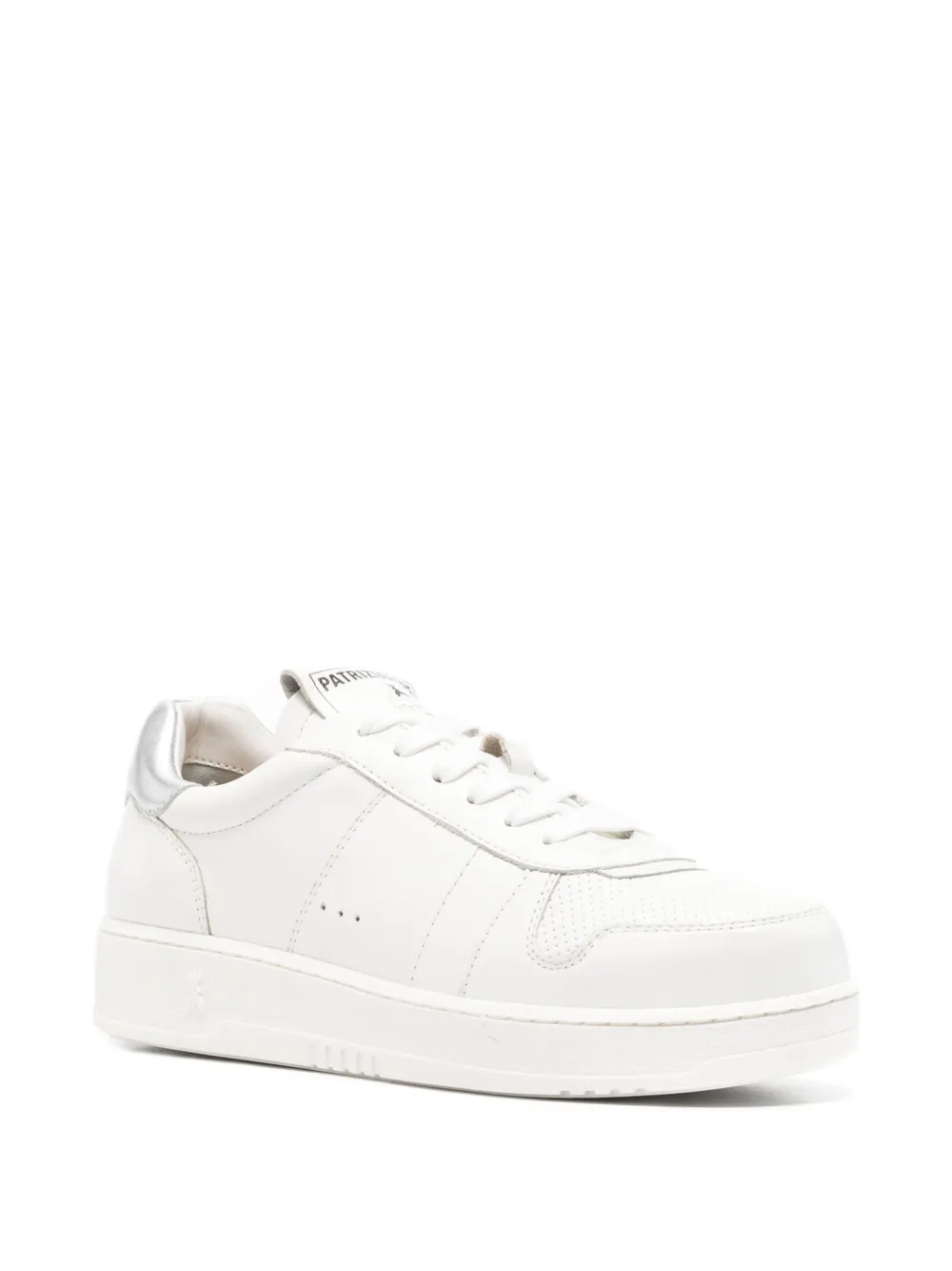 Patrizia Pepe leather perforated sneakers Wit