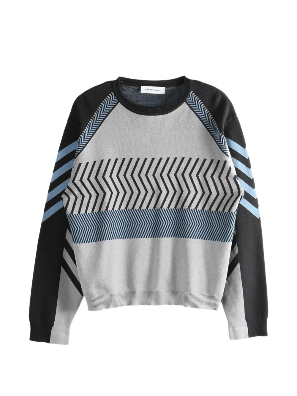 Kiko Kostadinov chevron-pattern sweatshirt - Grigio