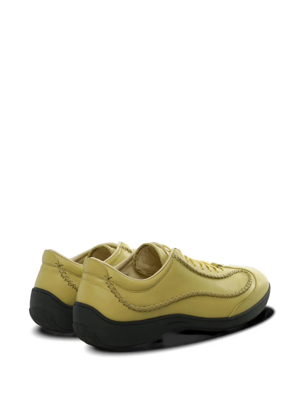 Kiko Kostadinov Leren sneakers met stiksel Geel