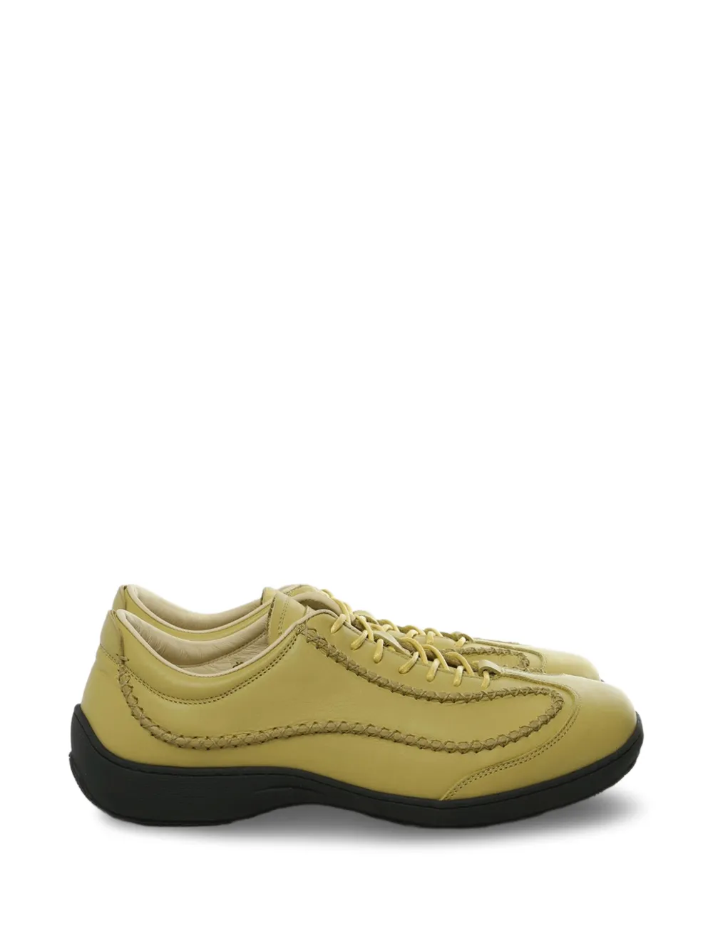 Kiko Kostadinov topstitched leather sneakers - Giallo