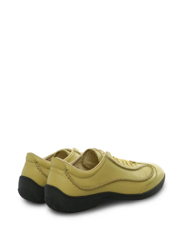 Kiko Kostadinov Topstitched Leather Sneakers | Yellow | FARFETCH
