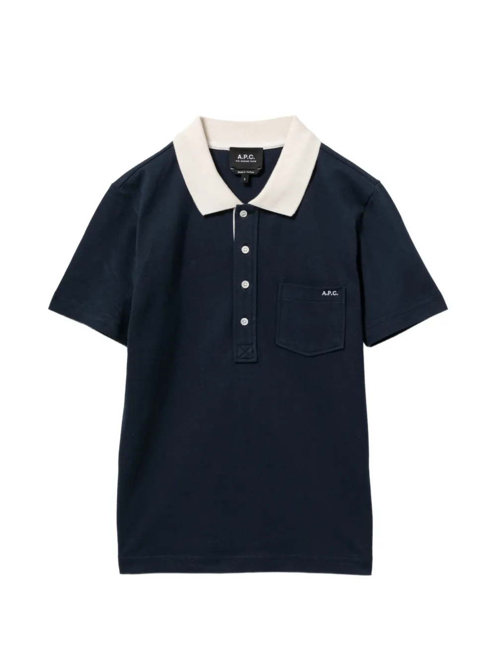 A.P.C. half button-up polo - Blue