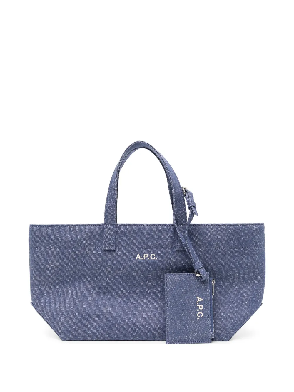A.P.C. Borsa tote Lou con logo ricamato - Blu