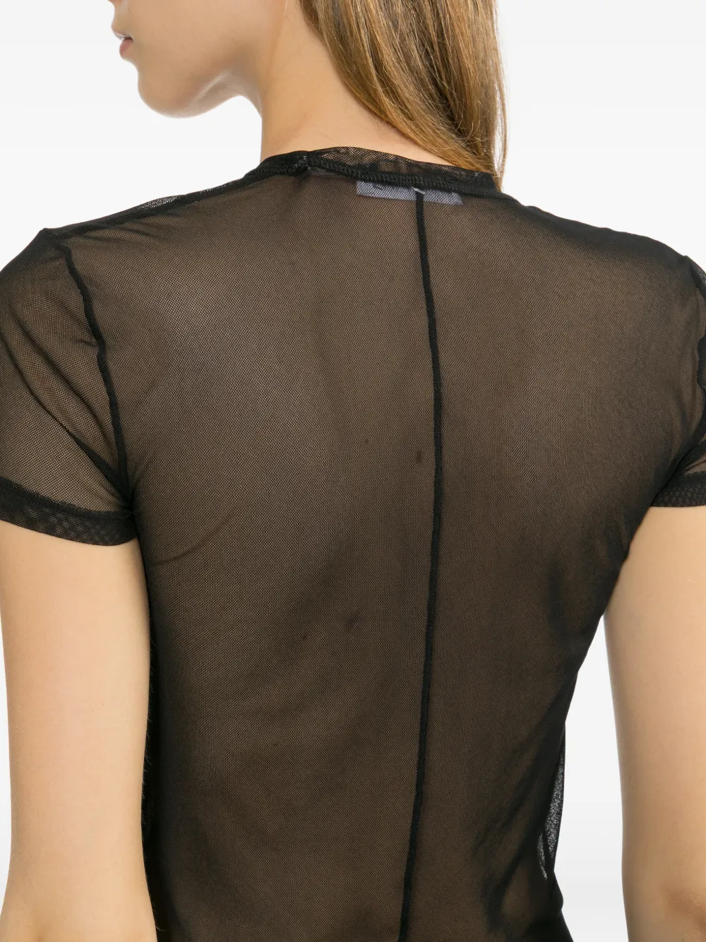 Helmut Lang Fine Mesh Layered Tee In Green