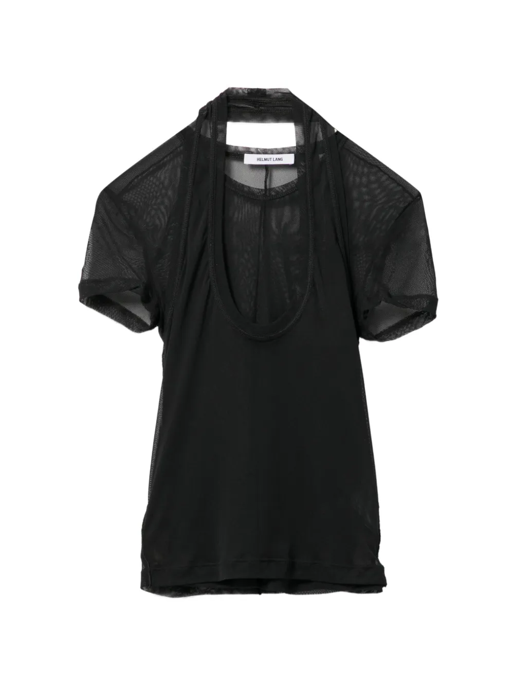 Helmut Lang Semi-transparentes Oberteil - Schwarz