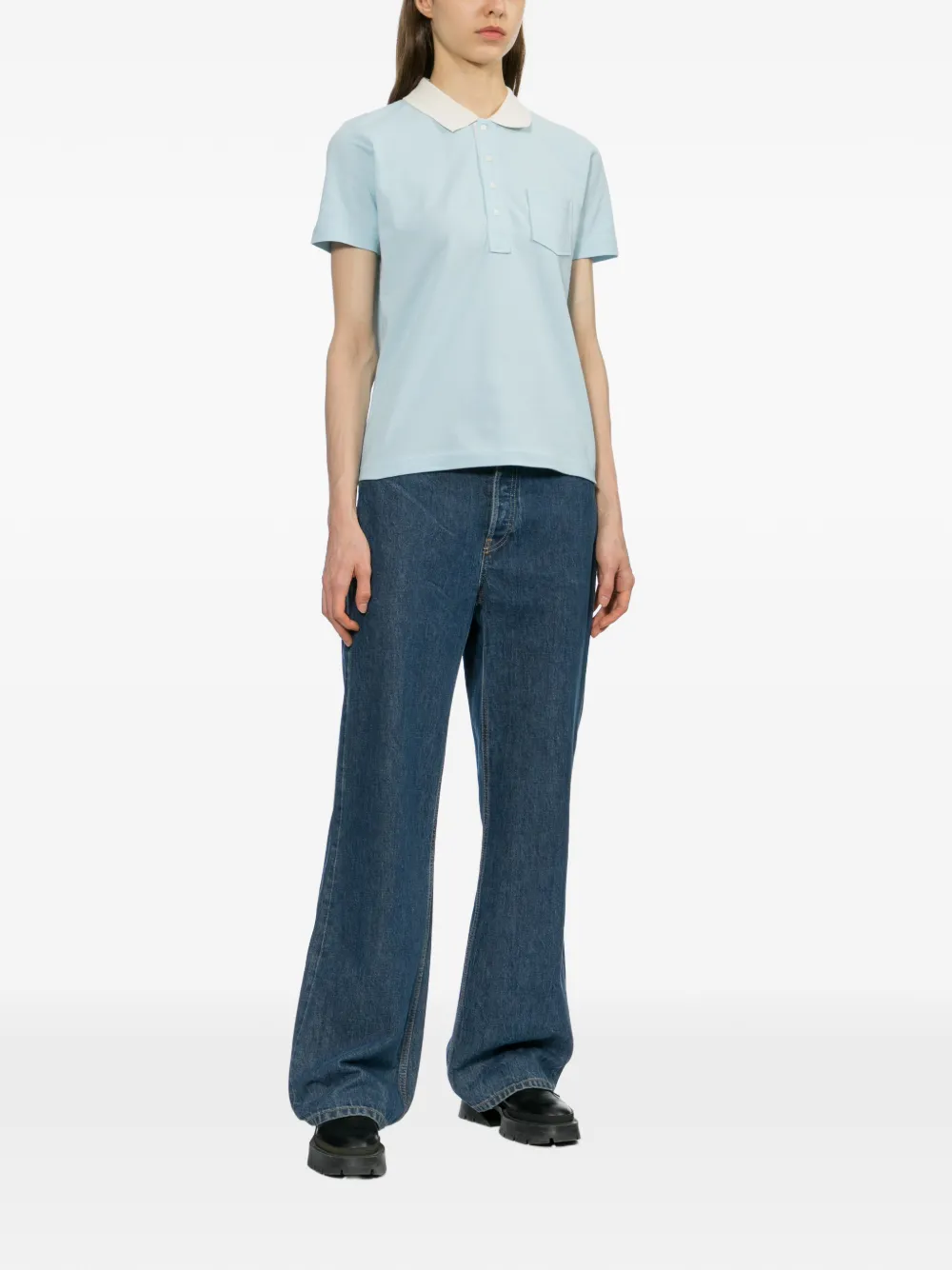 A.p.c. Half-button Polo In Multi