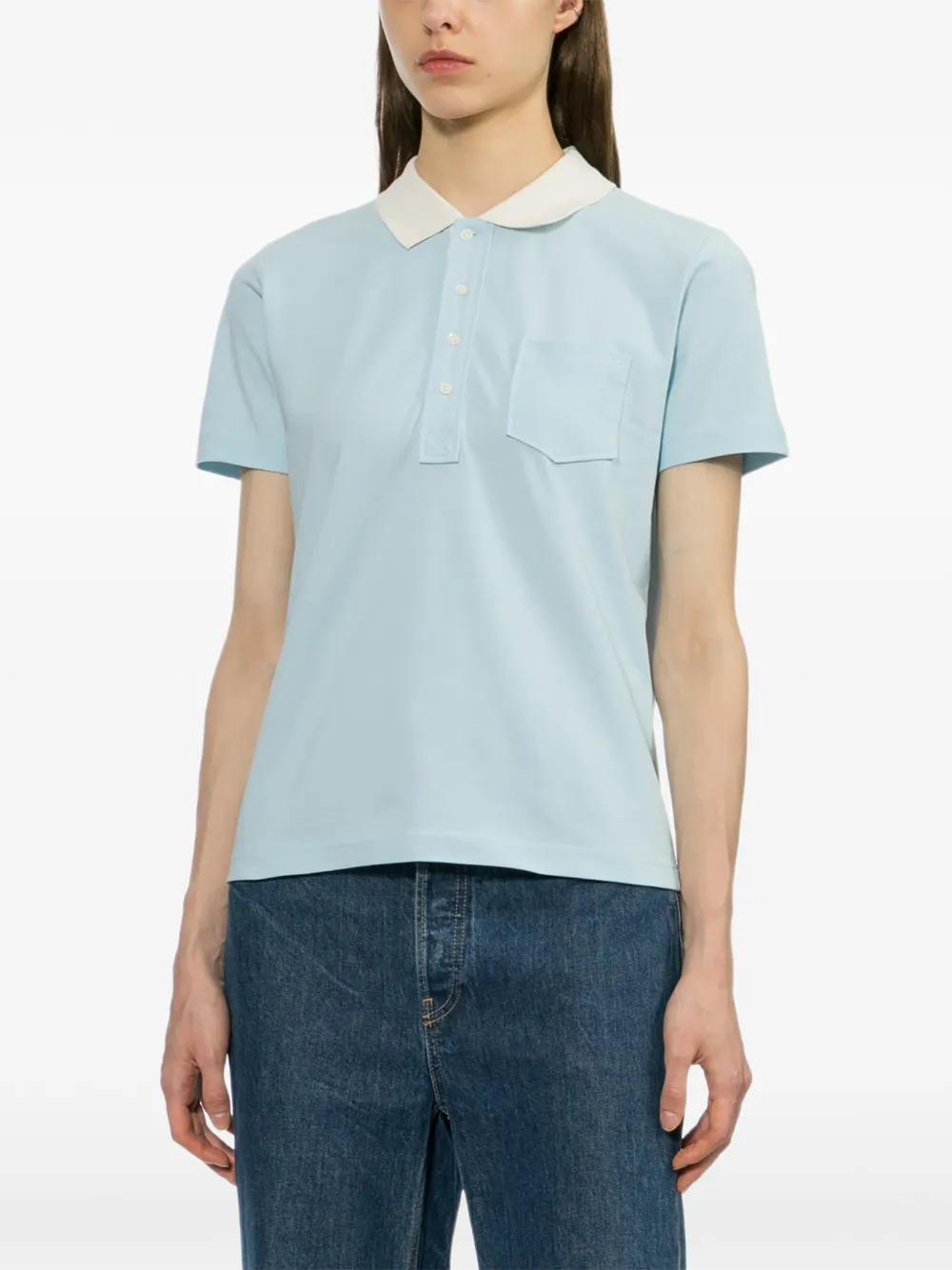 A.p.c. Half-button Polo In Multi