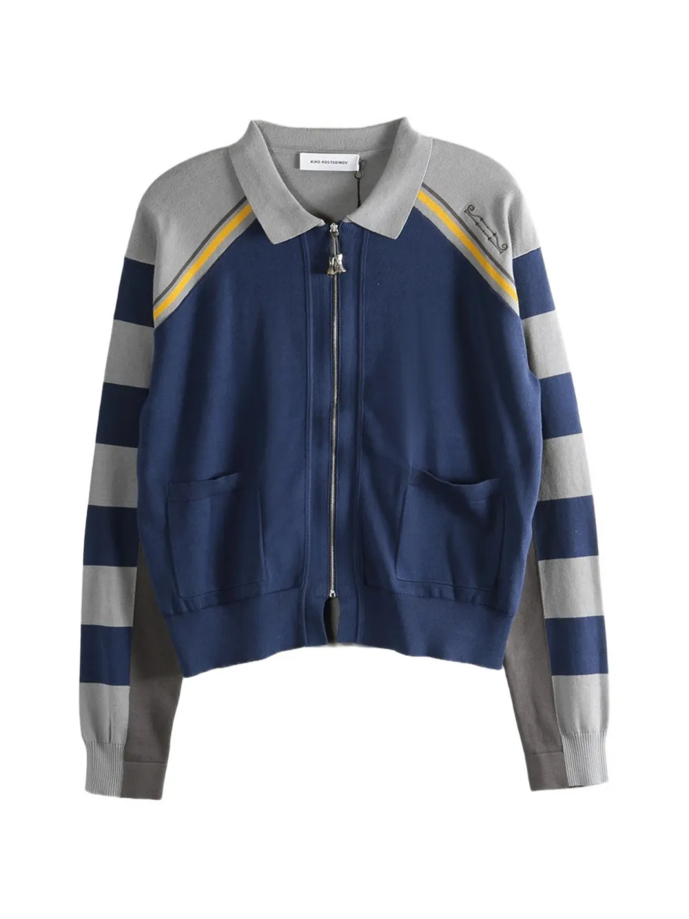 Kiko Kostadinov striped zip-up cardigan - Grigio