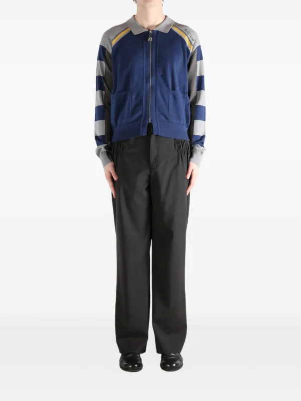 Kiko Kostadinov Striped zip-up Cardigan | Grey | FARFETCH
