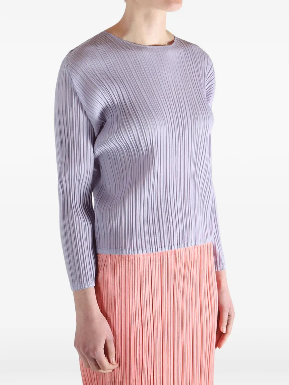Pleats Please Issey Miyake Pleated long-sleeve Top | Purple